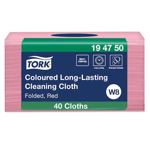Tork Rengöringsduk Premium W8 röd