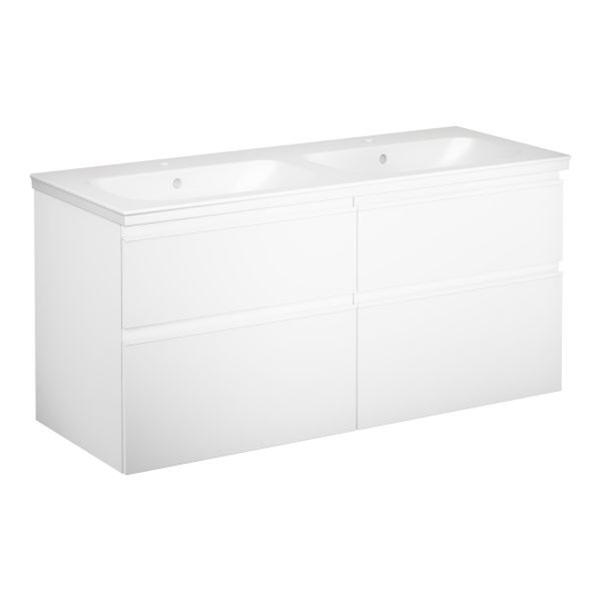 Gustavsberg Artic Kommodpaket grepplist, vit, 120 cm, dubbla bassänger