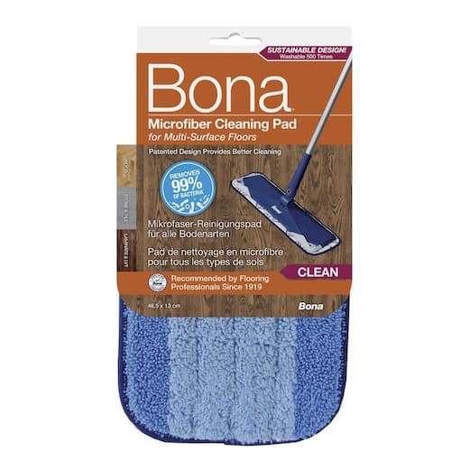 BONA Rengöringsduk för moppar i mikrofiber, blå, 440 x 130 x 20 mm