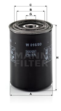 Oljefilter MANN-FILTER W 816/80