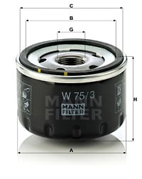 Oljefilter MANN-FILTER W 75/3