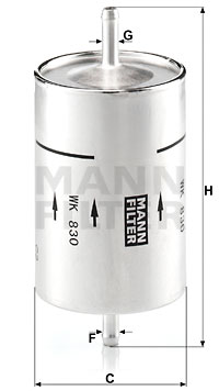 Bränslefilter MANN-FILTER WK 830