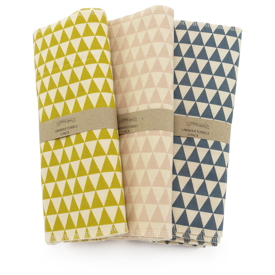 Hildebrandt Sustainable Living Unpaper Towels Mönstrade - Large, 5-pack Blått mönster