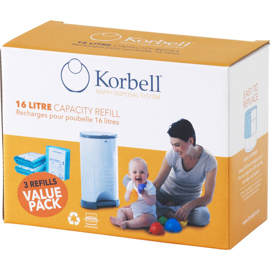 Korbell Refill till Korbell Blöjhink 16 Liter 3-pack