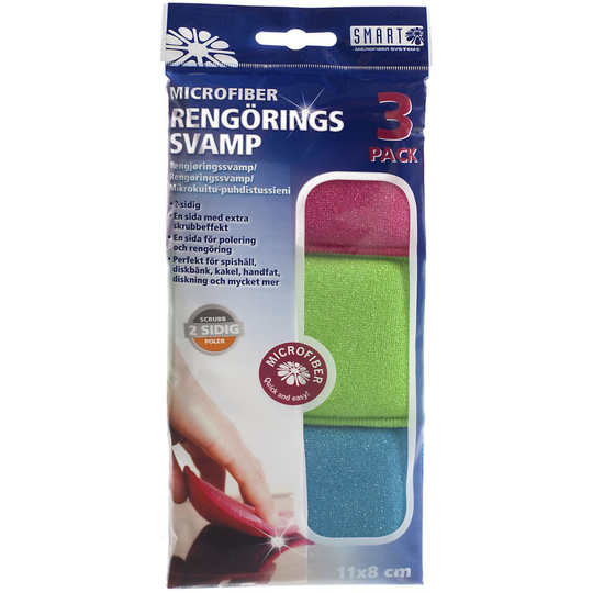 Smart Microfiber Microfiber Rengöringssvamp 3 st